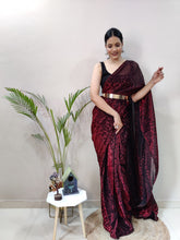 Load image into Gallery viewer, Designer Maroon Color Heavy Knitting Fabric Saree Blouse
