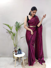 Load image into Gallery viewer, Attractive In Dark Color Rongoli Silk Patta Pattern Saree
