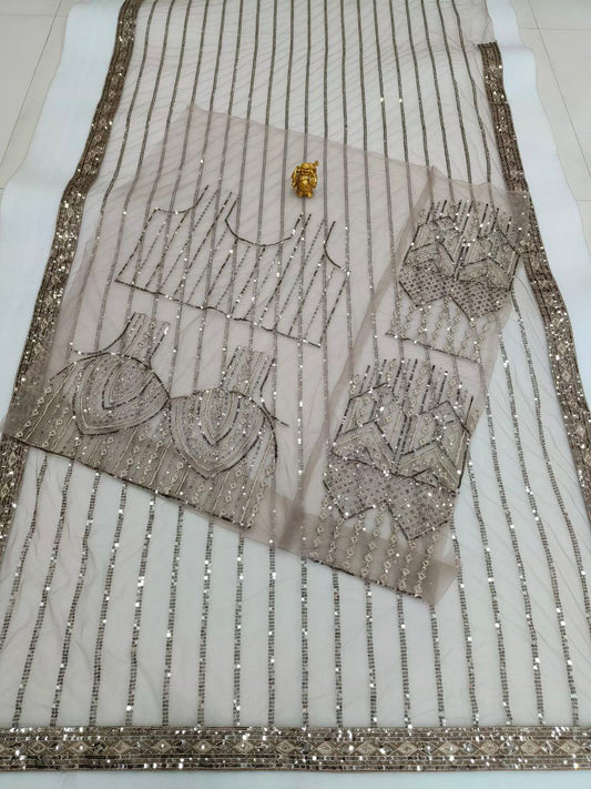 Soft Net Unique color Sequence Work Saree Blouse