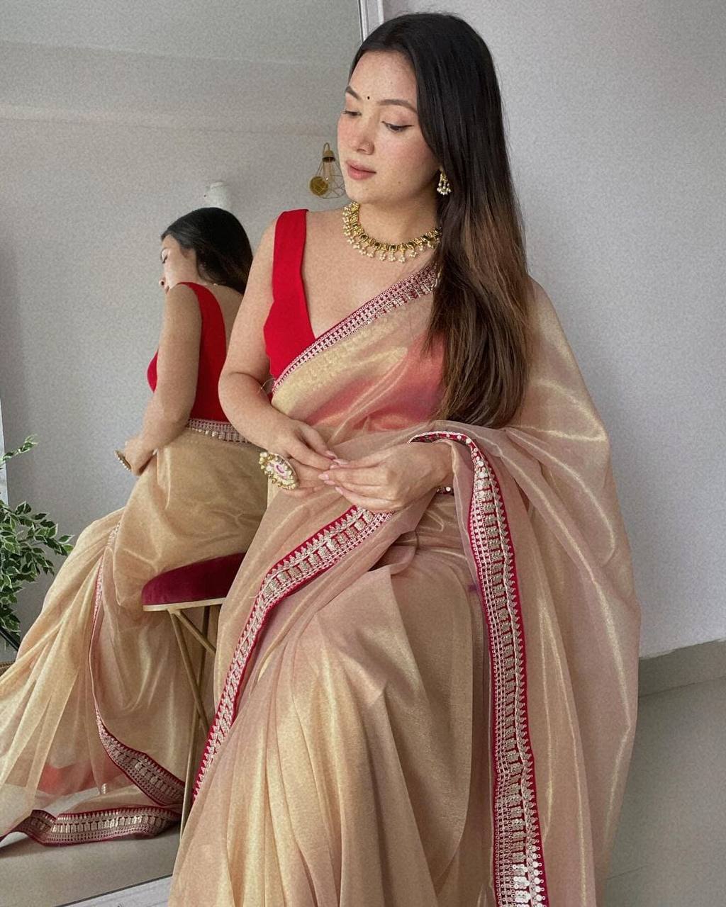 Pure Organza Silk Sequence Work Saree