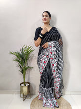 Load image into Gallery viewer, New Ready to Wear Soft Net Embroidered Thread Work Saree
