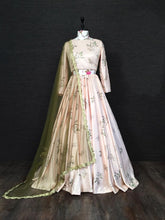 Load image into Gallery viewer, Sizzling Peach Color Satin Designer Floral Printed Lehenga Choli
