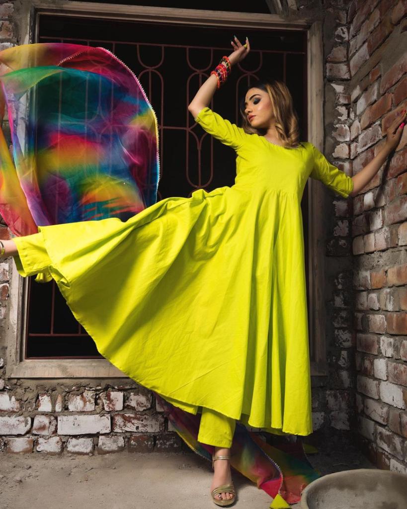 Starling Yellow Color Taffeta Silk Party Wear Salwar Suit For Women