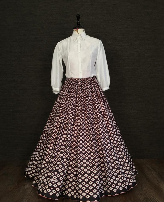 Mind-blowing Black Color Silk Printed Ready Made Wedding Wear Lehenga Choli